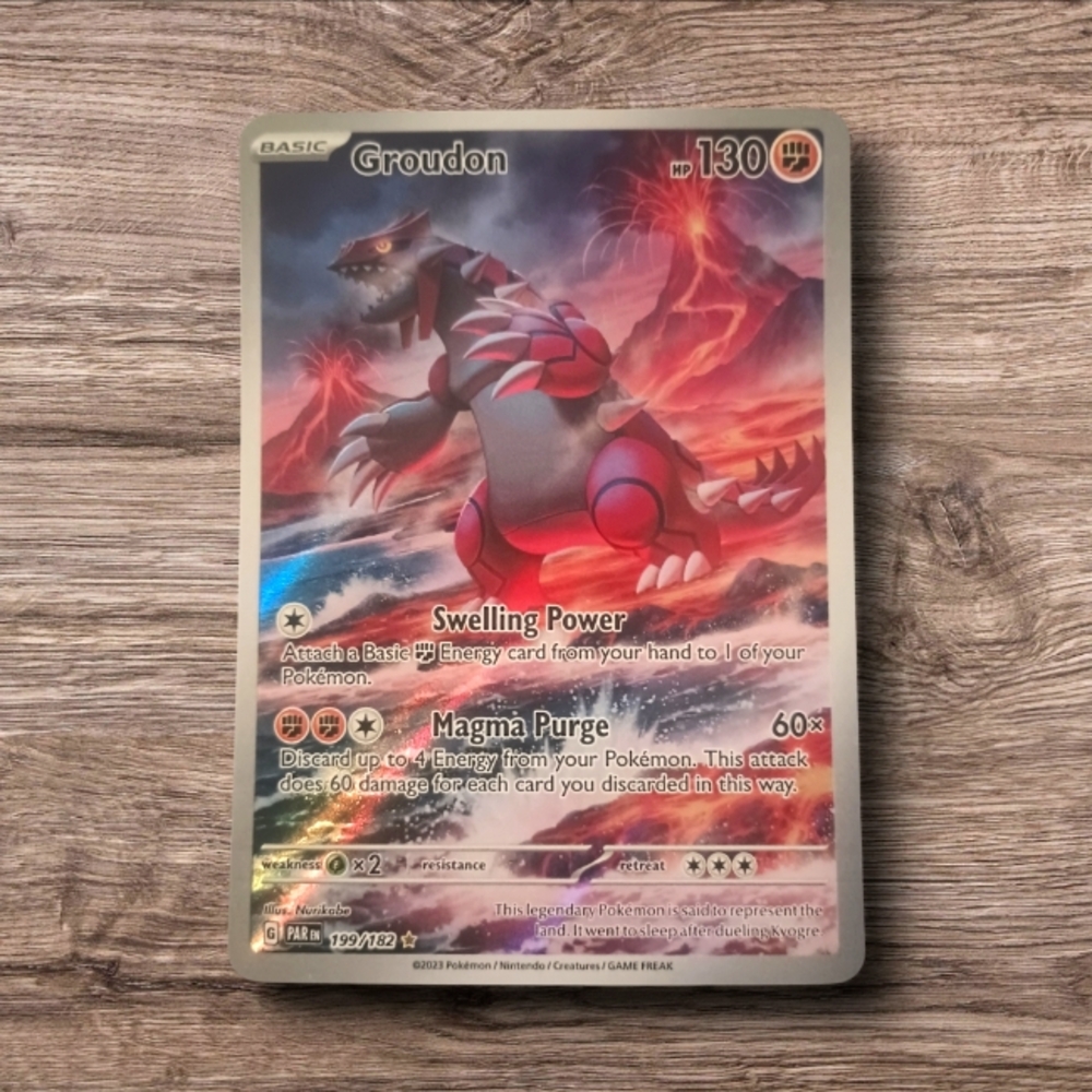 Groudon 199/182 Sv04: Paradox Rift Rare Illustration Holo M/NM Pokemon TCG